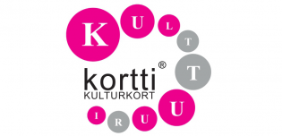 Kulttuurikortin pinkki-harmaa logo