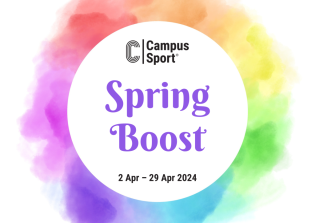 Text Campus Sport Spring Boost on colourful background.
