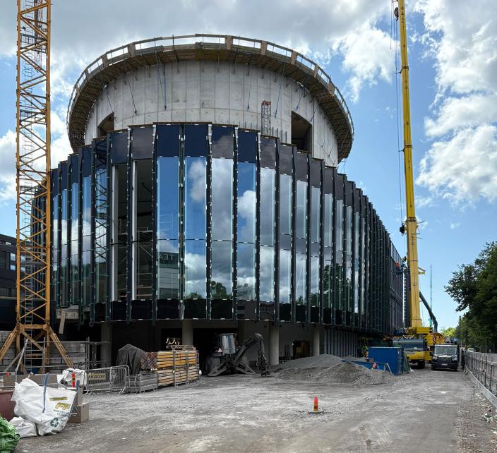 Musiikkitalo Fuugan rakennusaika, rannan puoleinen julkisivu. (Picture: Marko Kivistö)