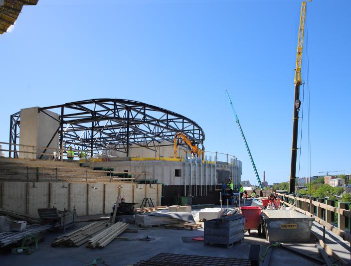 Musiikkitalo Fuugan rakennusaika, kattoterassi. (Picture: Marko Kivistö)