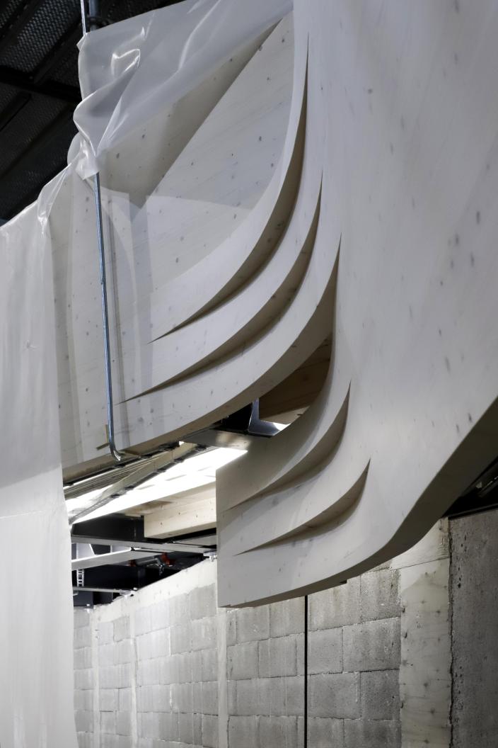 På bilden syns Fugas träelement. (Foto: Marko Kivistö)