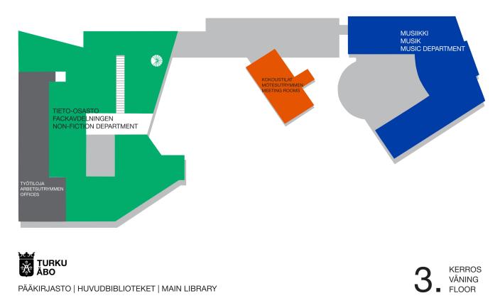 Planritning för huvudbiblioteket, 2:e våningen.