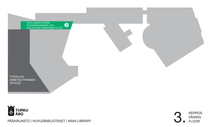 Planritning för huvudbiblioteket, 3:e våningen.