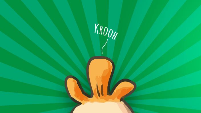 animoidun lapsen hiukset pilkistävät kuvaruudussa (Kuva: Teatteri Konna)