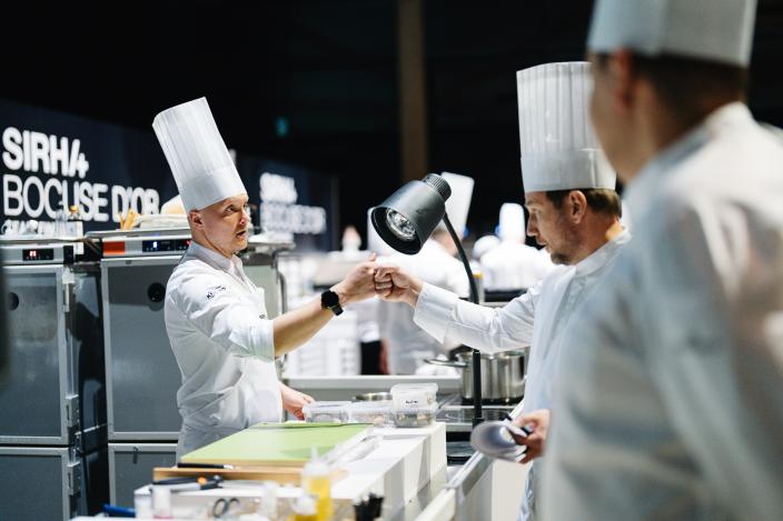 Kokkeja Bocuse d'Or gastronomiakilpailussa.