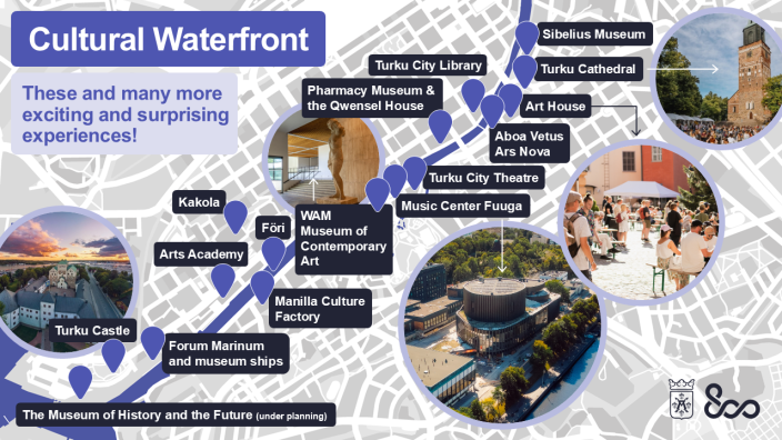 Cultural organisations along the riverbank, plotted on a map. (Picture: Cultural Waterfront)