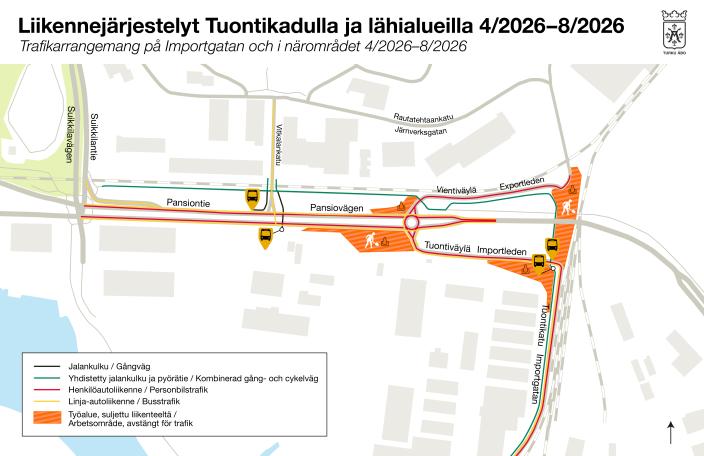Työmaa-alue Pahaniemensillan ympäristössä.