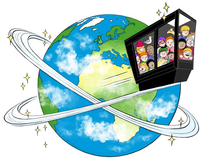 Funikulaarin ajamalla matkalla olisi kiertänyt maailmaa. Piirroskuva. (Kuva: Minna Mäkipää)