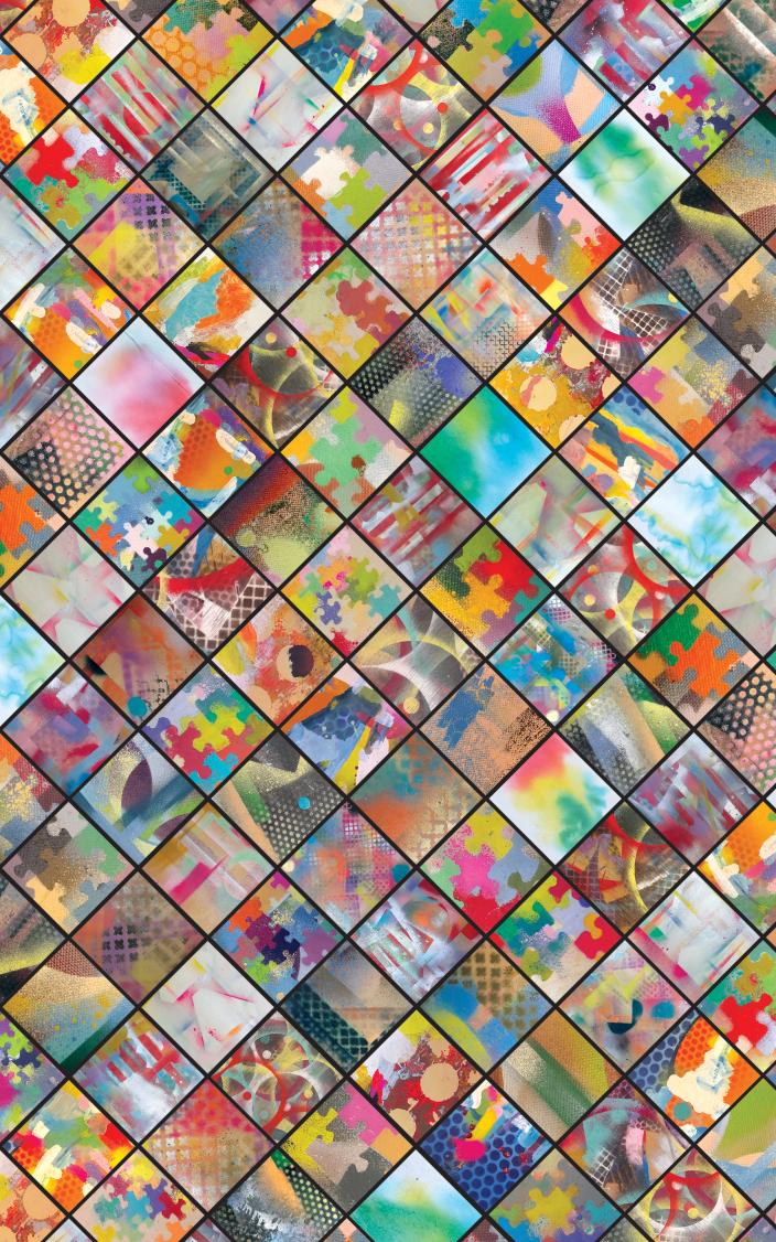 Hans-Peter Schuttin taideteos, jossa on värikkäitä neliöitä. (Kuva: Hans-Peter Schütt)
