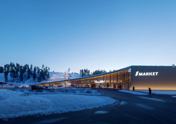 Hirvensalon hiihtokeskus havainnekuva s-marketista. (Kuva: Sarc + Sigge Arkkitehdit Oy)