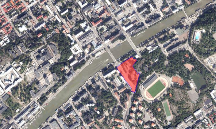 Asemakaava-alue Herkules ilmakuvassa.