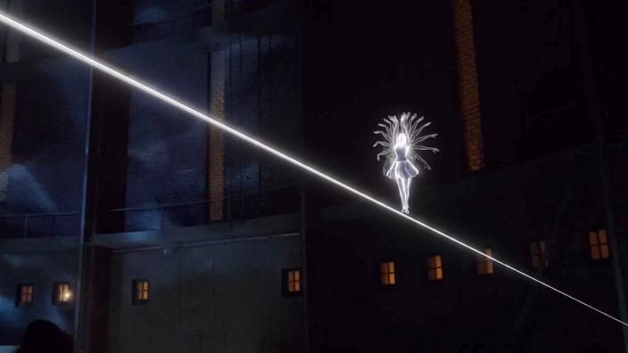 Valotaideteos Swan song.