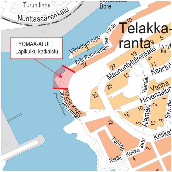 Kaarle Knuutinpojan ranta kartta. (Kuva: Turun kaupunki)