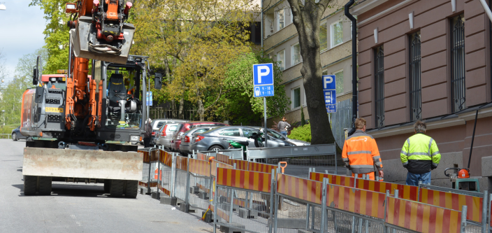 Katutyömaa Turussa. (Kuva: Risto Lahtinen)