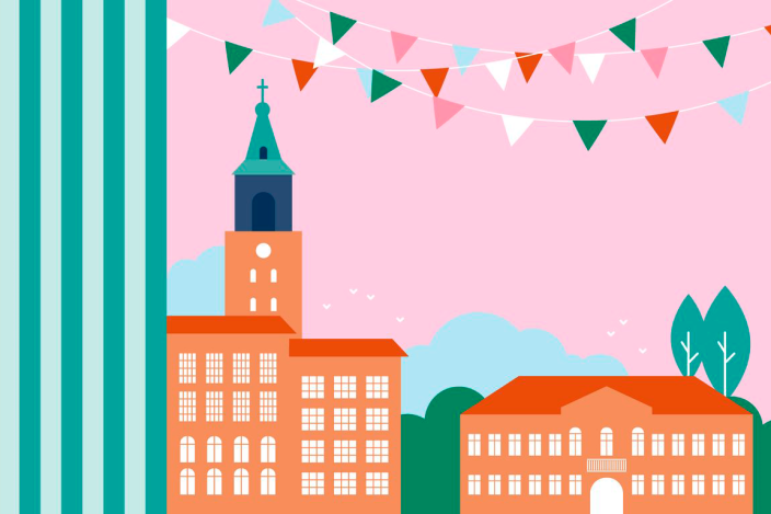 Graafinen kuva Vanhankaupungin juhlasta. 