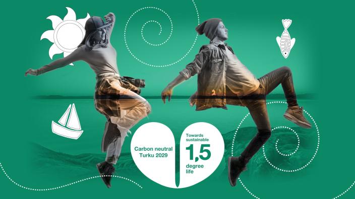 A woman and a man are dancing on the cliffs by the seaside. (Picture: City of Turku)