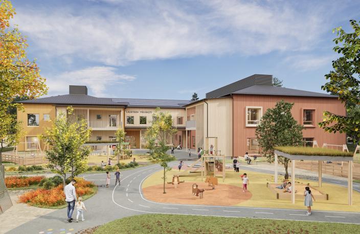 Lausteen päiväkoti havainnekuva (Foto: Arco Architecture Company)