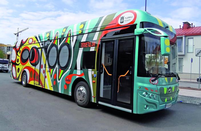 Electronic library car Lieke in the parking lot.