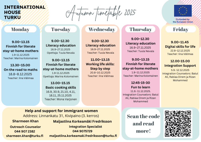 Autumn 2025 schedule for stay-at-home mothers. (Picture: Markku Liukkonen)