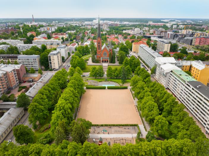 Mannerheiminpuisto ilmasta. (Kuva: Wellu Hämäläinen)