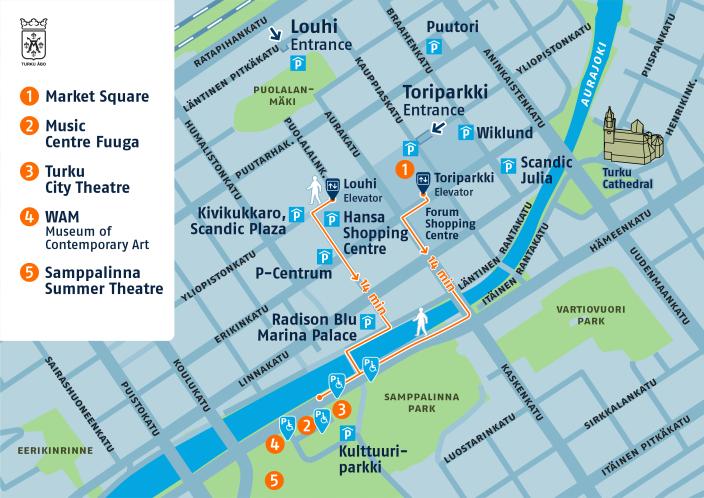 Parking arrangements around Fuuga and city theatre. (Picture: Turun kaupunki)
