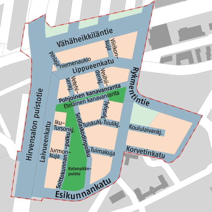 Pihlajaniemen kadut. (Foto: Turun kaupunki)