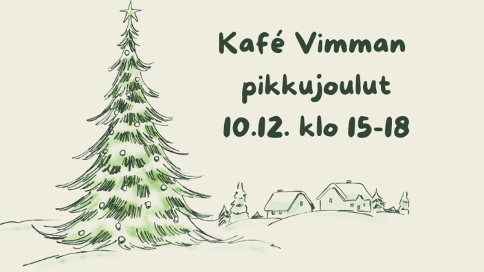 Kuvassa on joulukuusi ja lumisia taloja. (Kuva: Turun kaupunki)