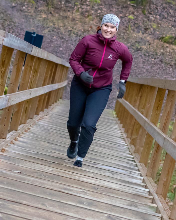 A person is running up the fitness stairs. (Picture: Timo Jakonen)