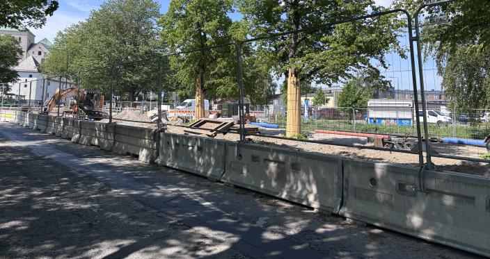 Sataman alueen katutyömaa. (Kuva: Aino Mensonen)