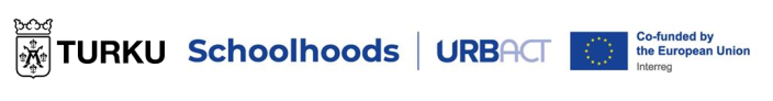 Urbact Schoolhoods -hankkeen logokollaasi (Kuva: Schoolhoods-hanke)
