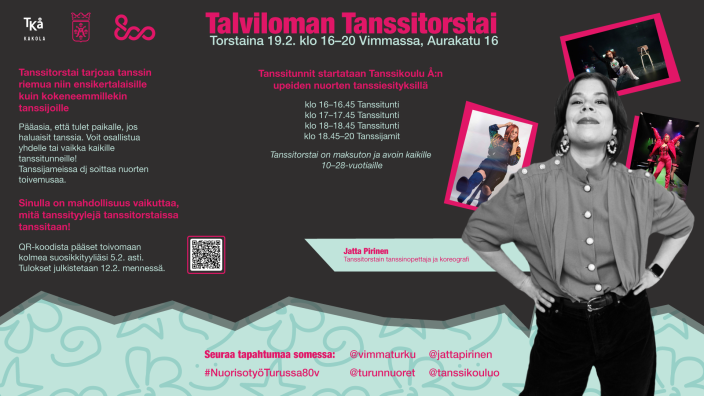 Kuvassa seisoo tanssinopettaja. (Kuva: Turun kaupunki)