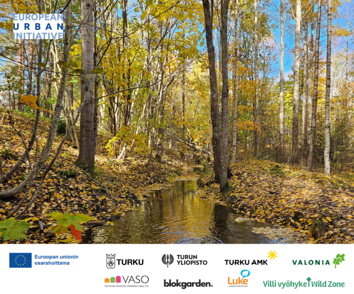 Urban Biodiversity Parks -hankkeen luontokuva hankelogoilla. (Foto: UBP-hanke)