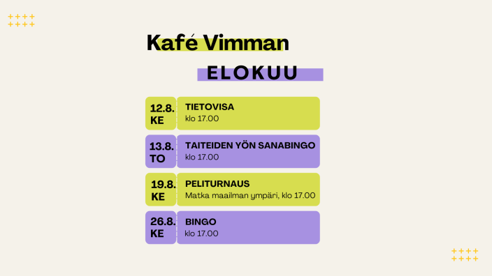 Kuvassa on elokuun ohjelma. (Kuva: Turun kaupunki)