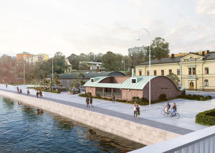 Havainnekuva Vaakahuoneen kilpailun voittaneesta ehdotuksesta. (Picture: Schauman &amp; Nordgren Architects)