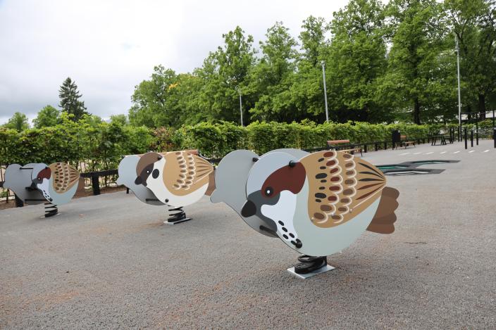 Varpusaiheiset kiikut. (Kuva: Risto Lahtinen)